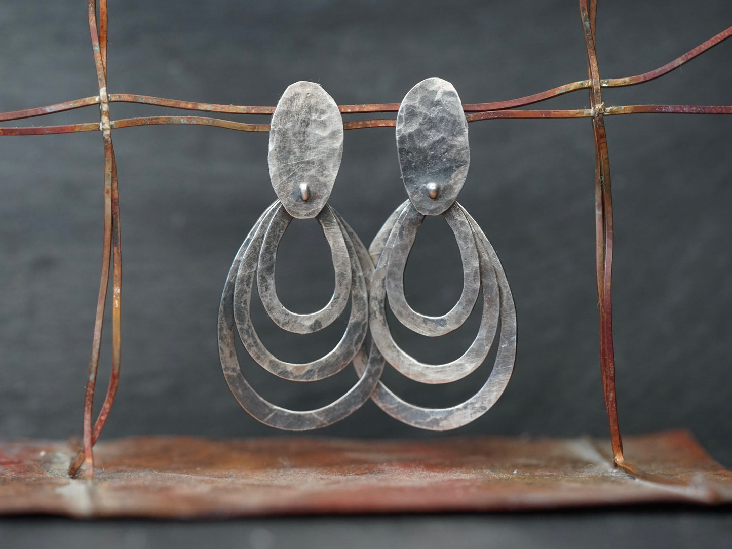 Dangly moving sterling silver drop earrings