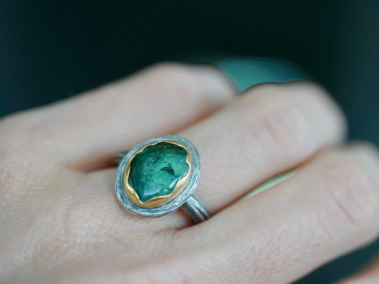 Green tourmaline ring, size 6.5