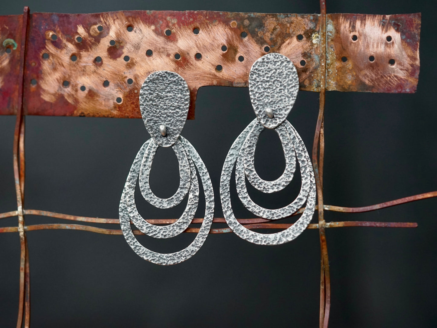 Dangly moving sterling silver drop earrings