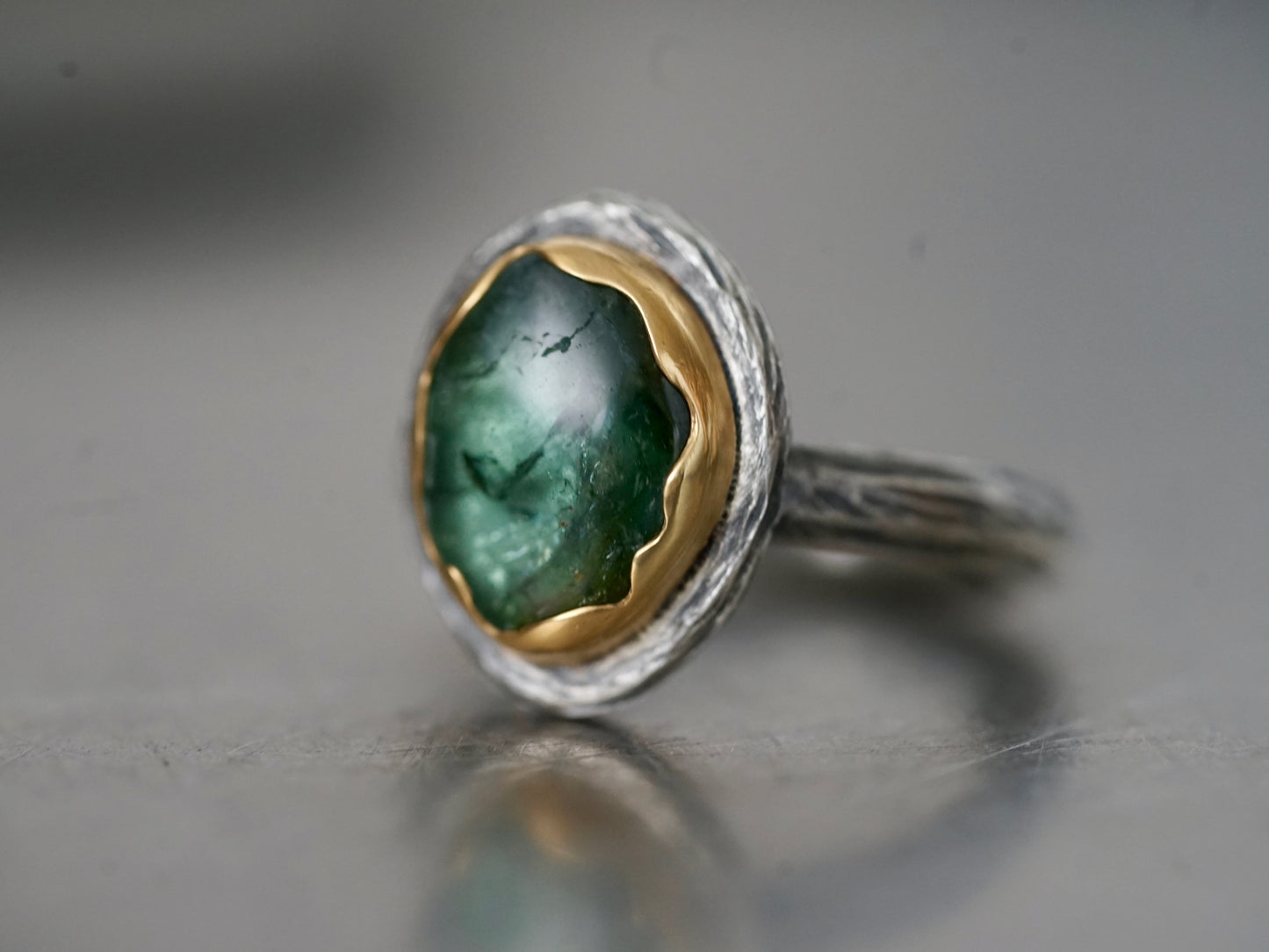 Green tourmaline ring, size 6.5