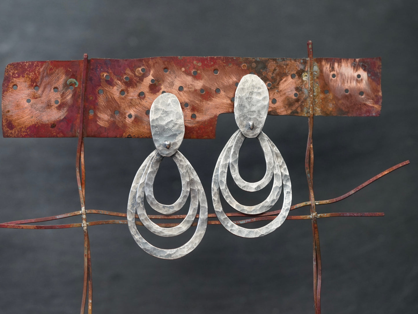 Dangly moving sterling silver drop earrings