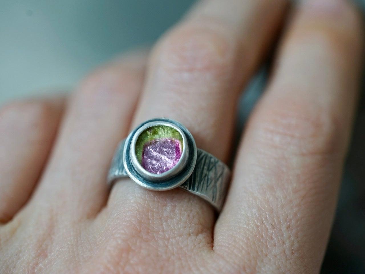 Tulip tourmaline ring size 7.75