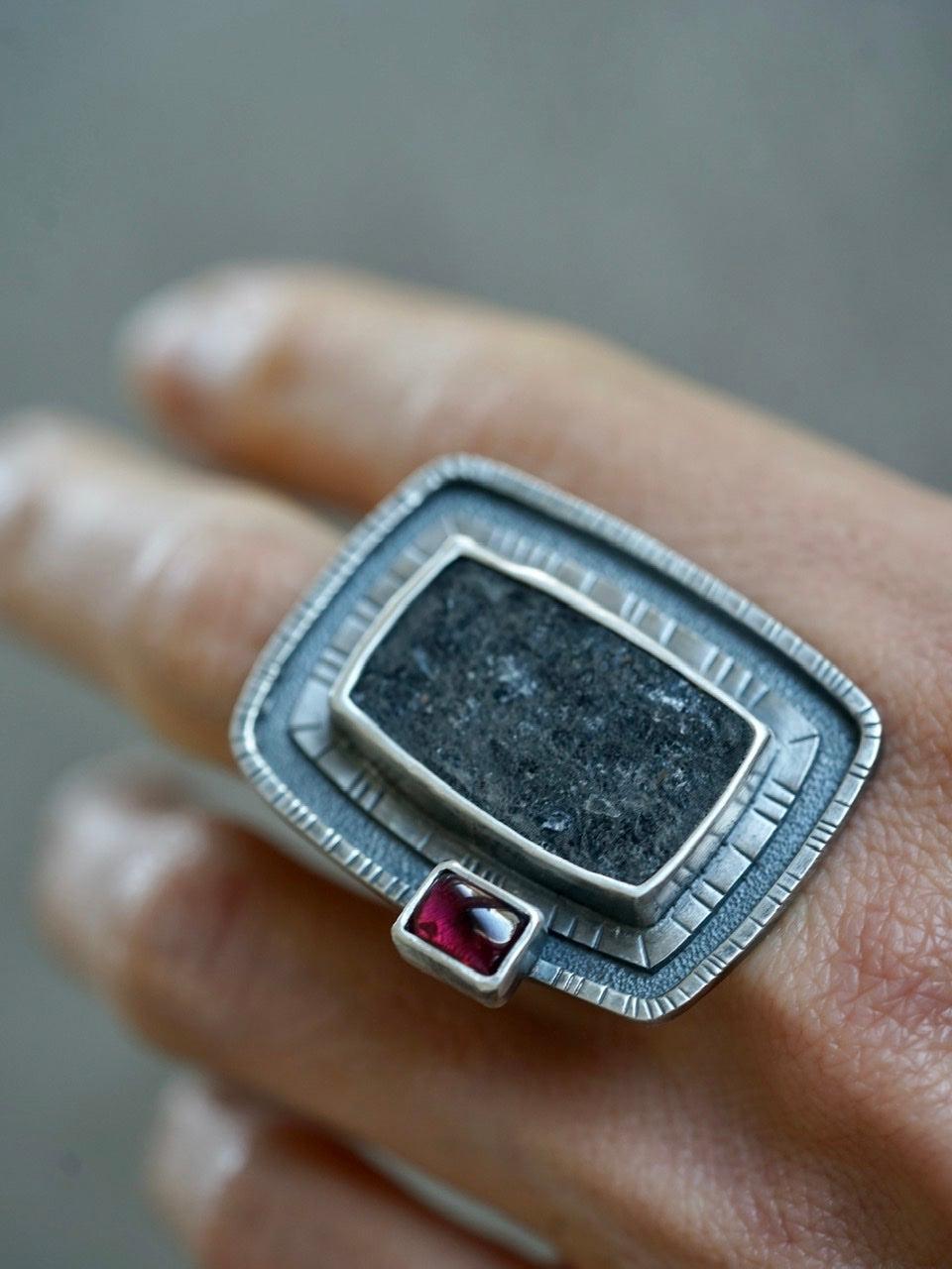 Large tourmaline statement ring, size 8