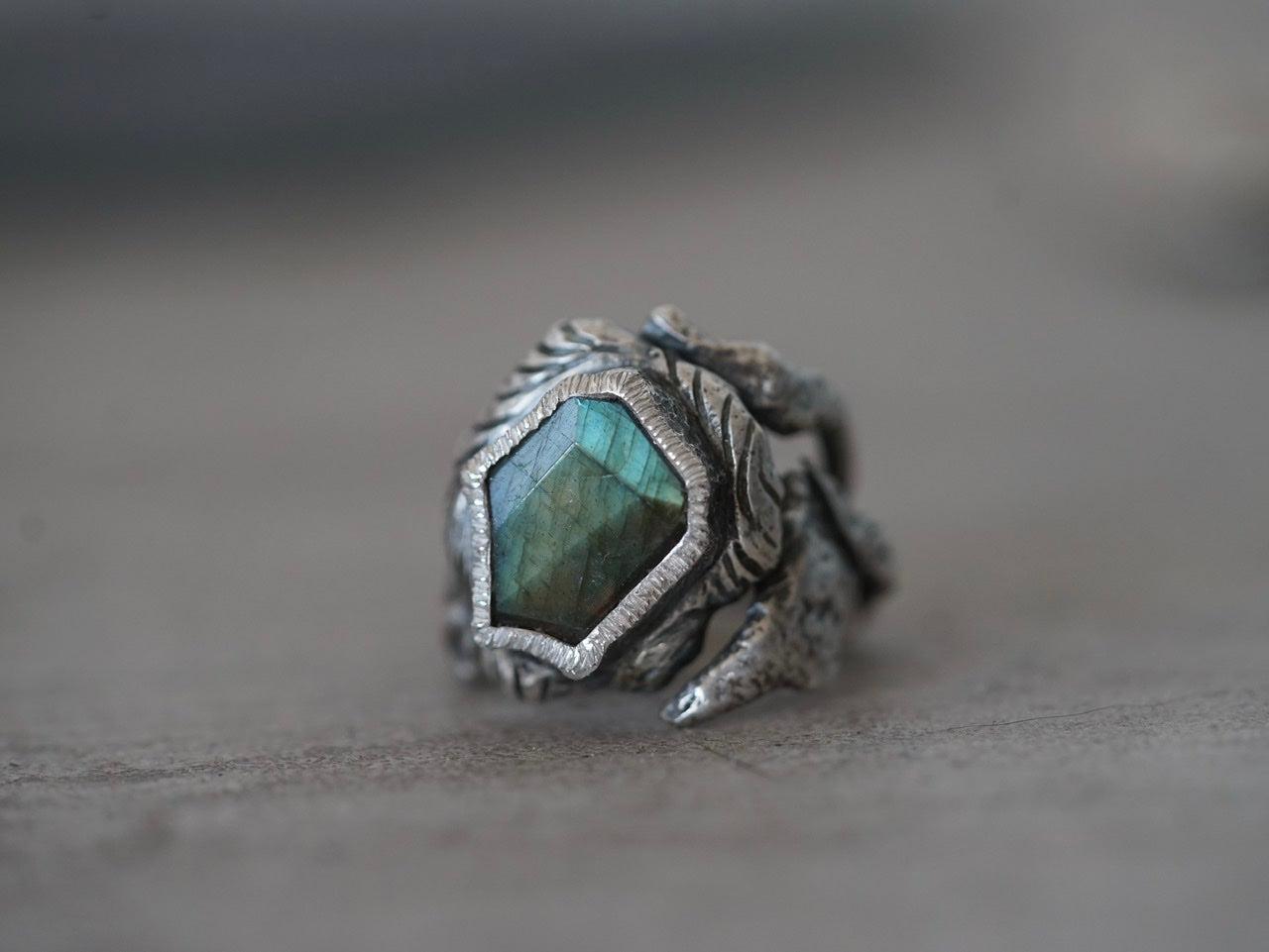 Labradorite statement ring, size 7.25