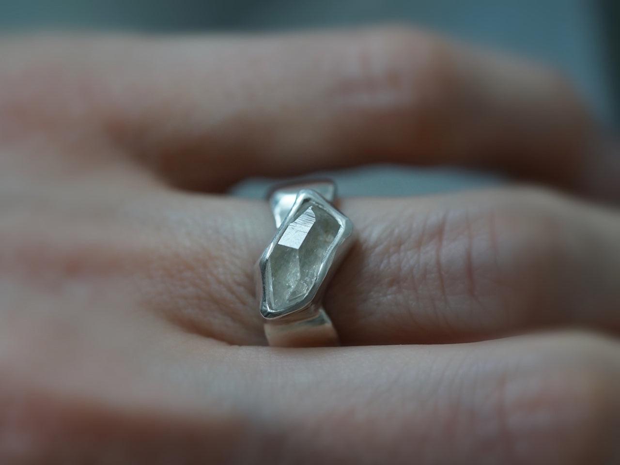 Natural crystal ring size 5.5