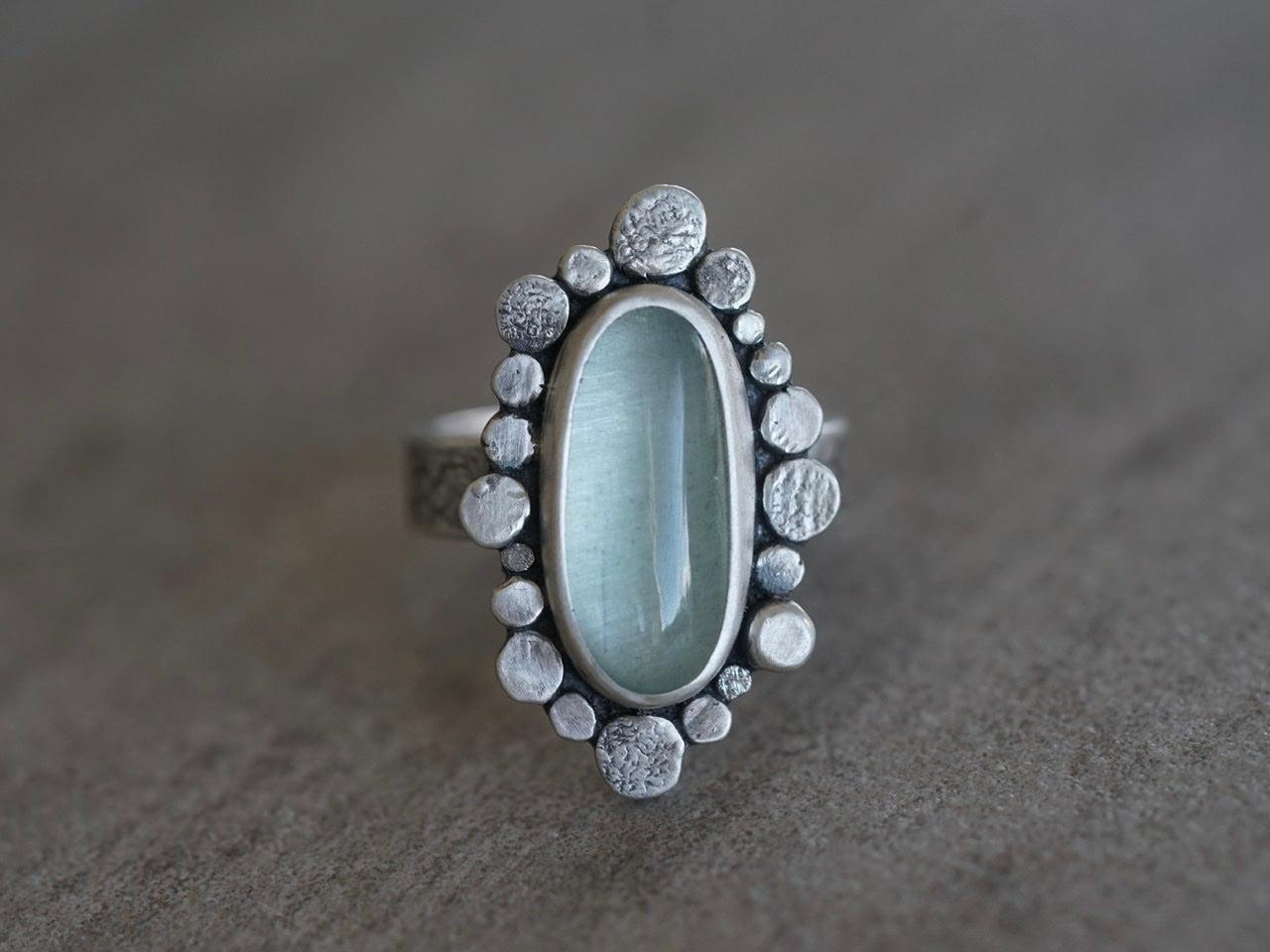 Aquamarine statement ring, size 8, big sister