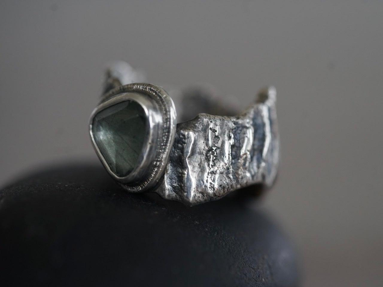 Aquamarine mermaid ring, size 8.5