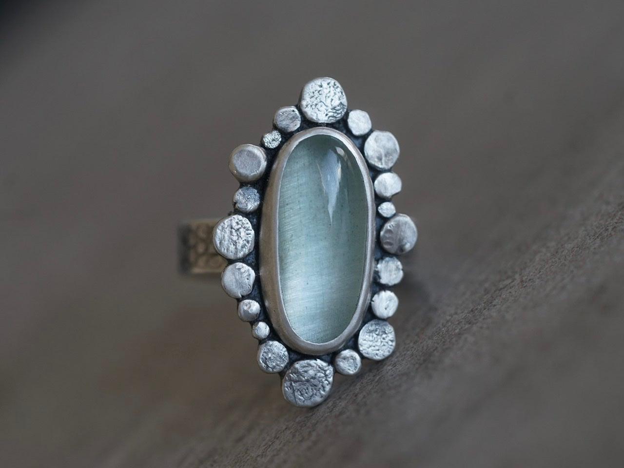 Aquamarine statement ring, size 8, big sister