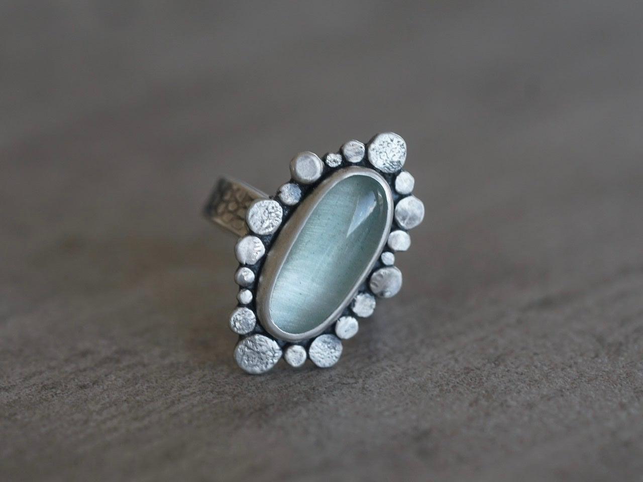 Aquamarine statement ring, size 8, big sister