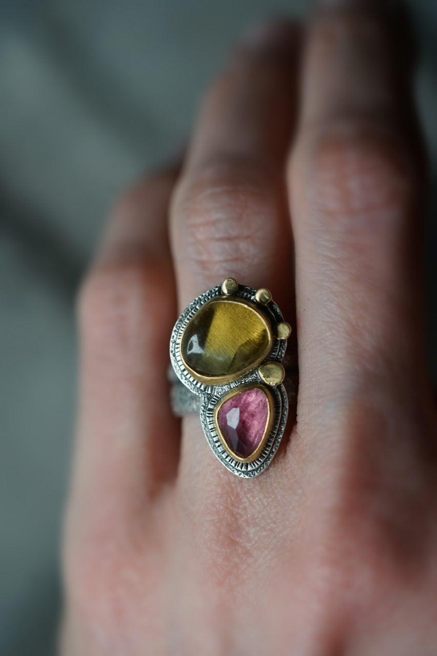Unique tourmaline ring, size 6.5