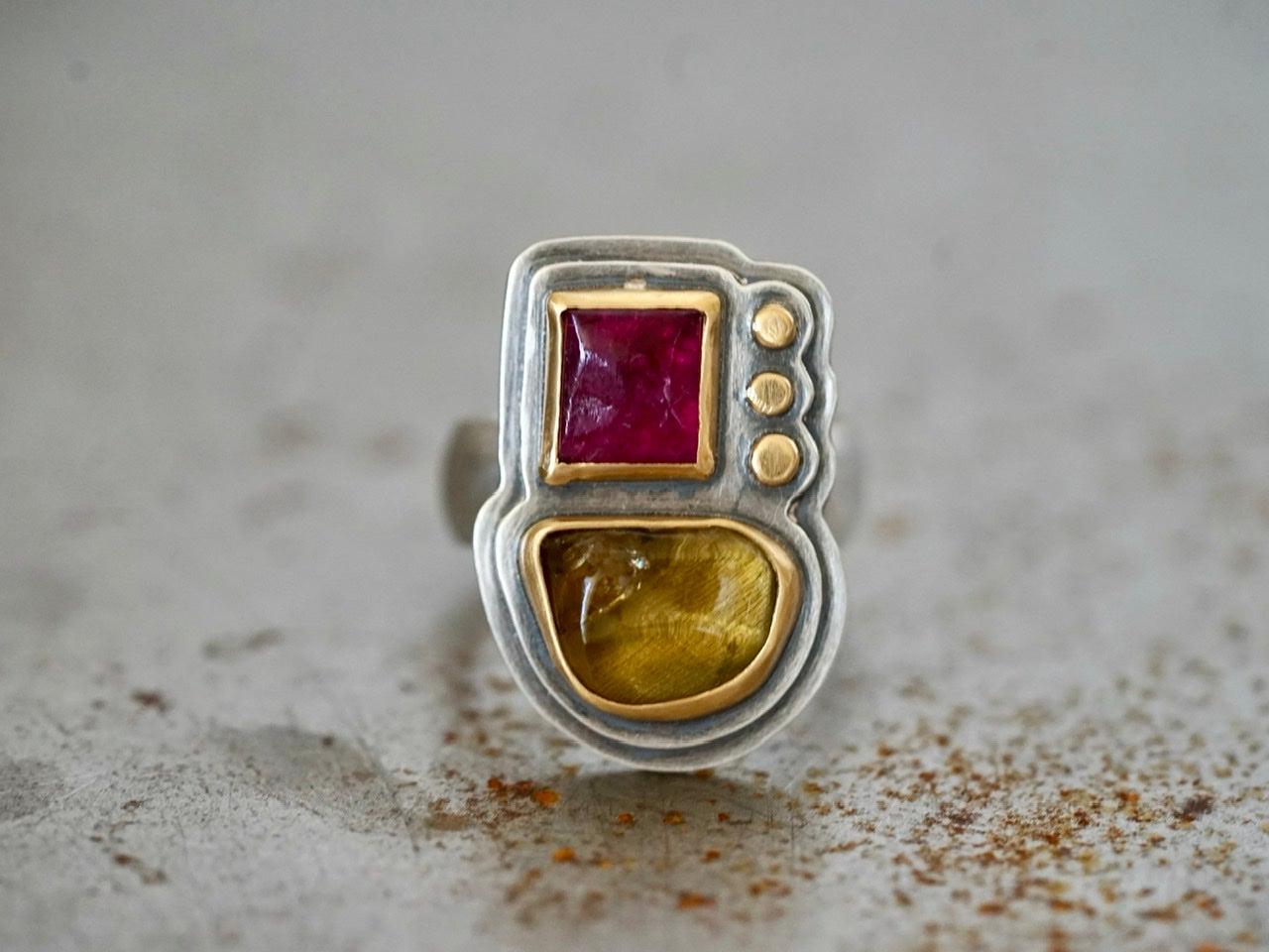 RESERVED for Catia, tourmaline ring , size 6.25