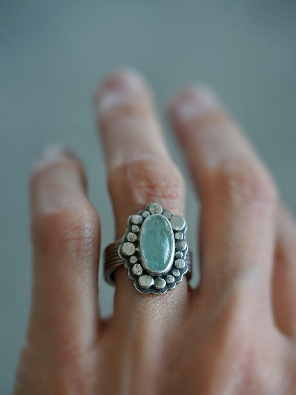 Aquamarine statement ring, size 6, little sister