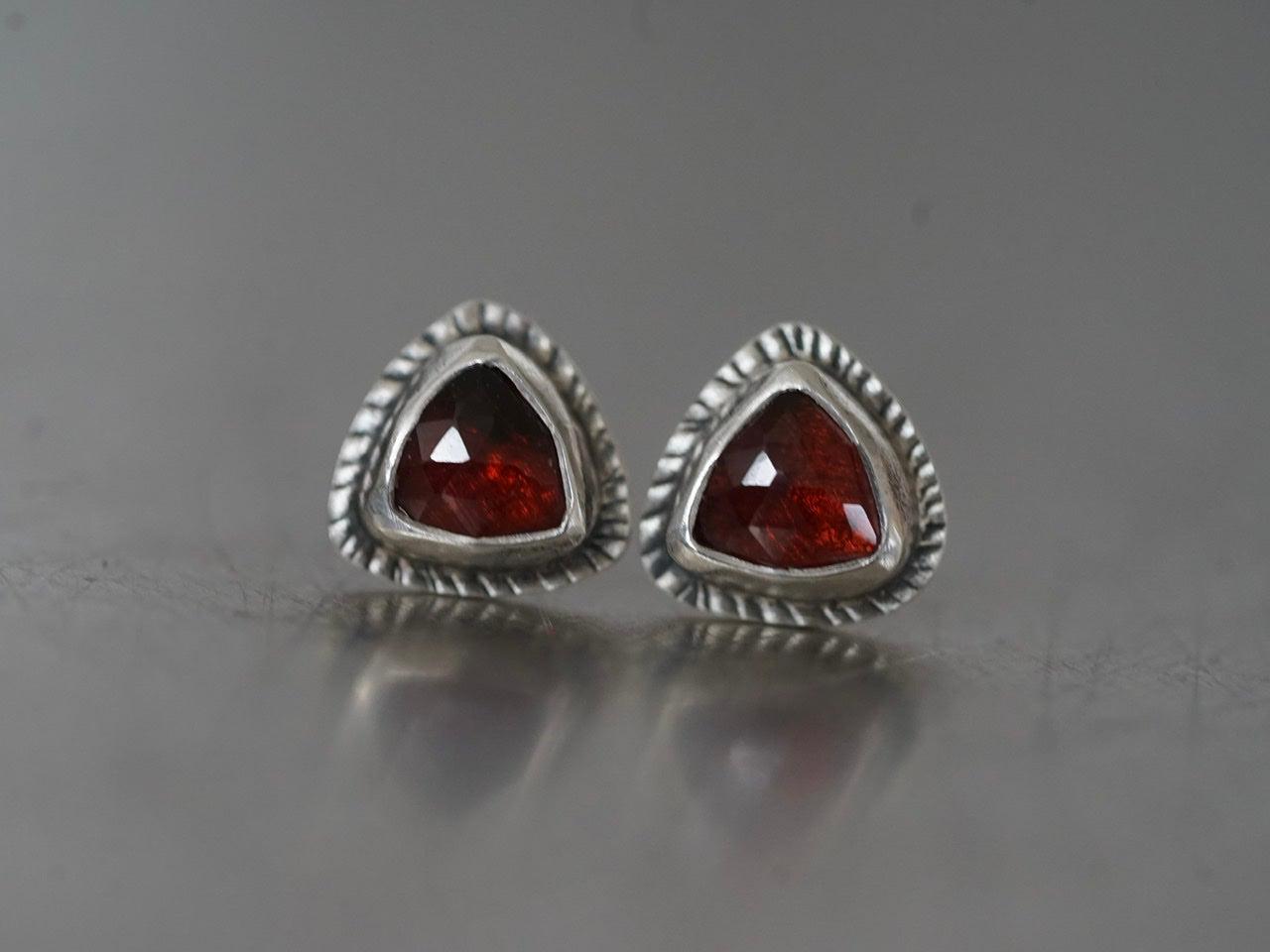 Little garnet post earrings