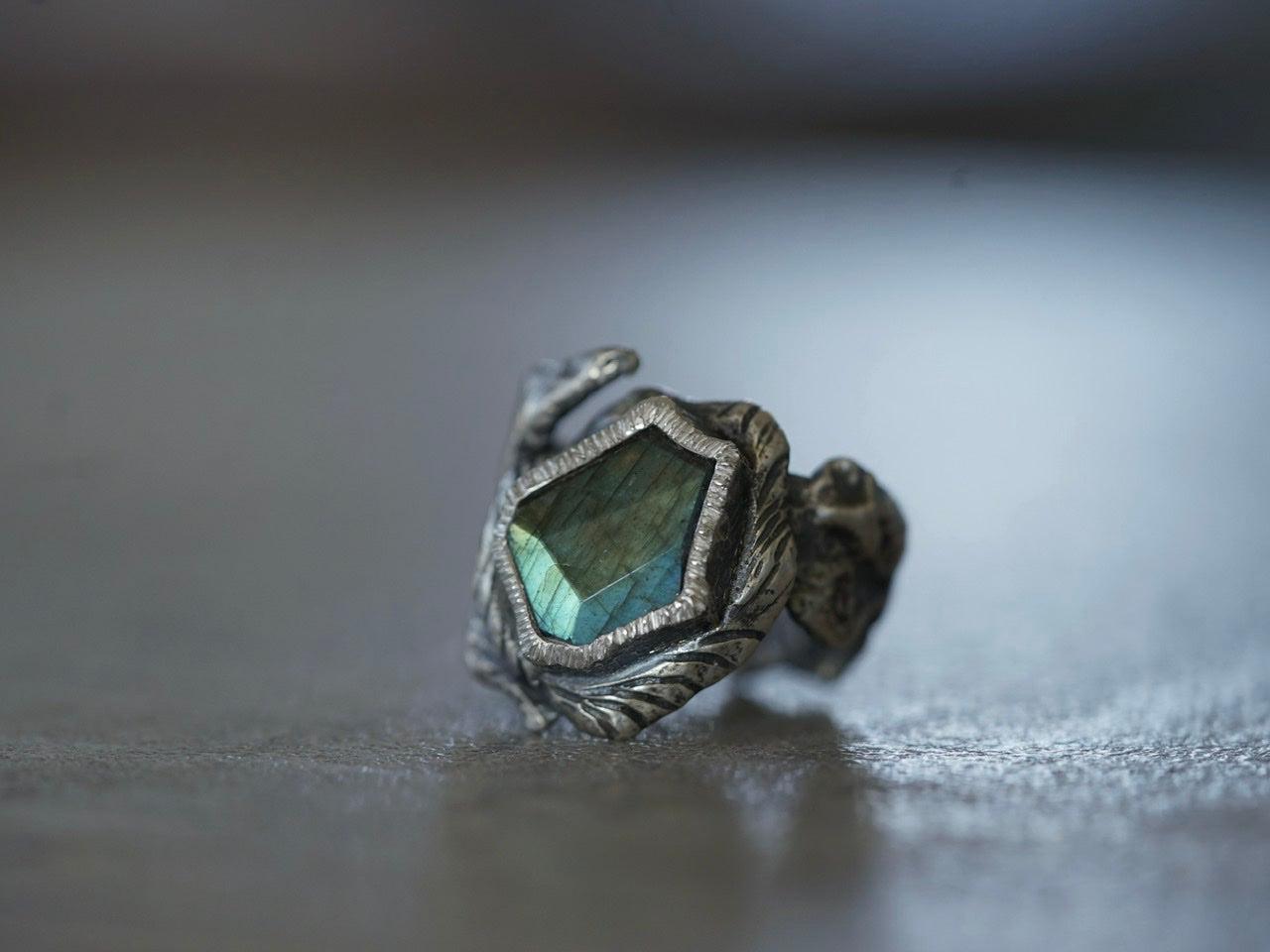 Labradorite statement ring, size 7.25