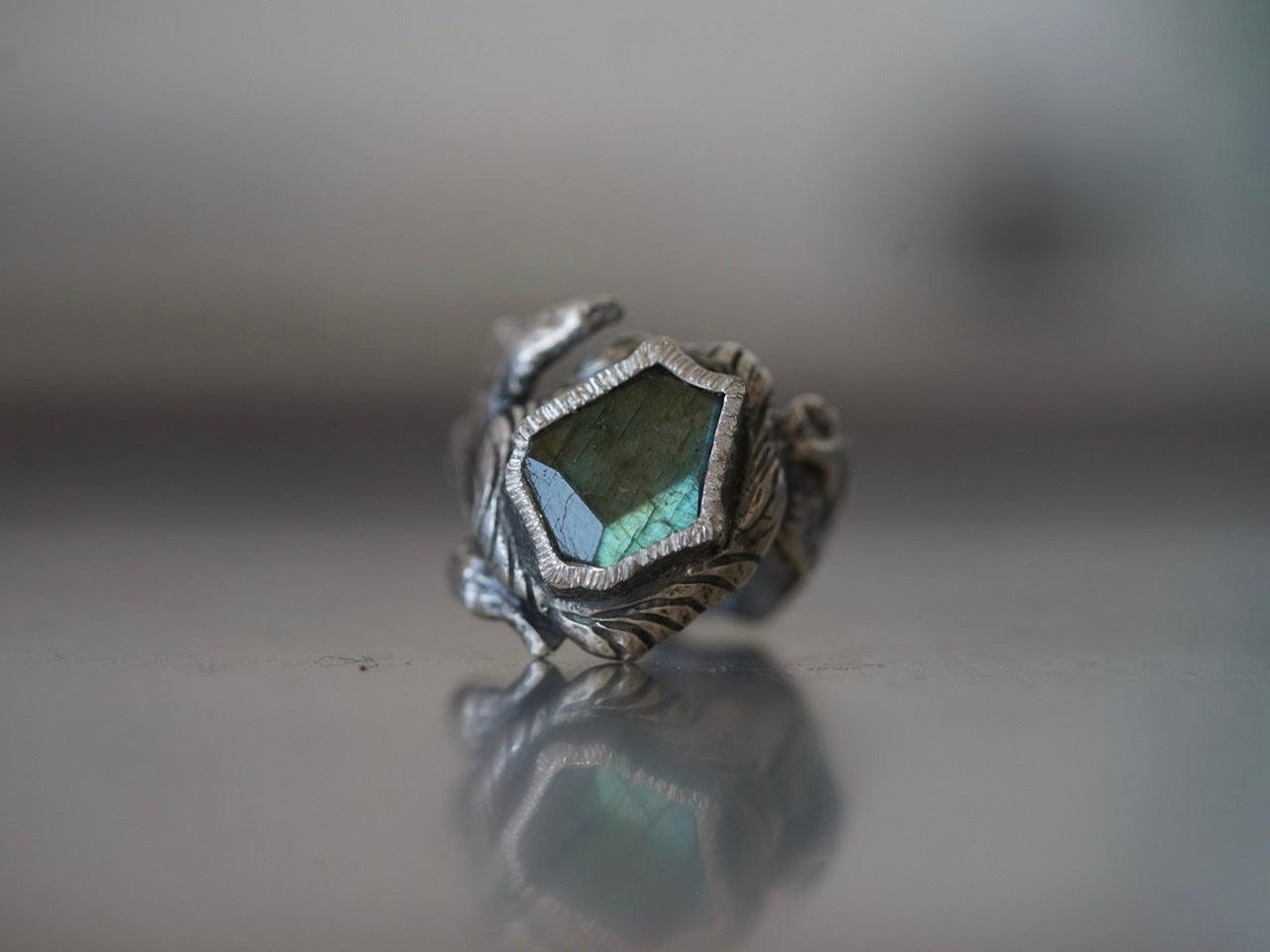 Labradorite statement ring, size 7.25