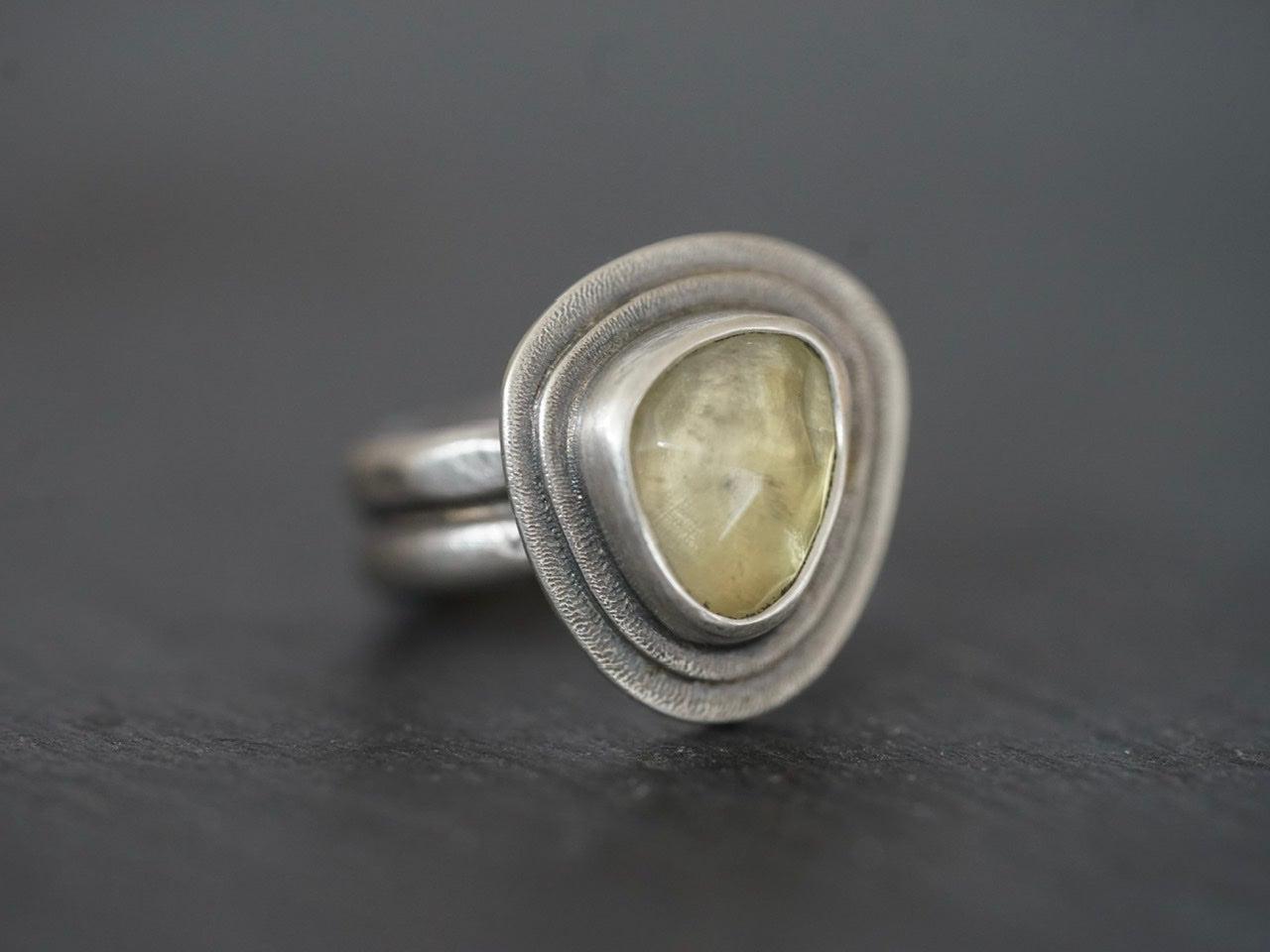 Prehnite ring, size 7