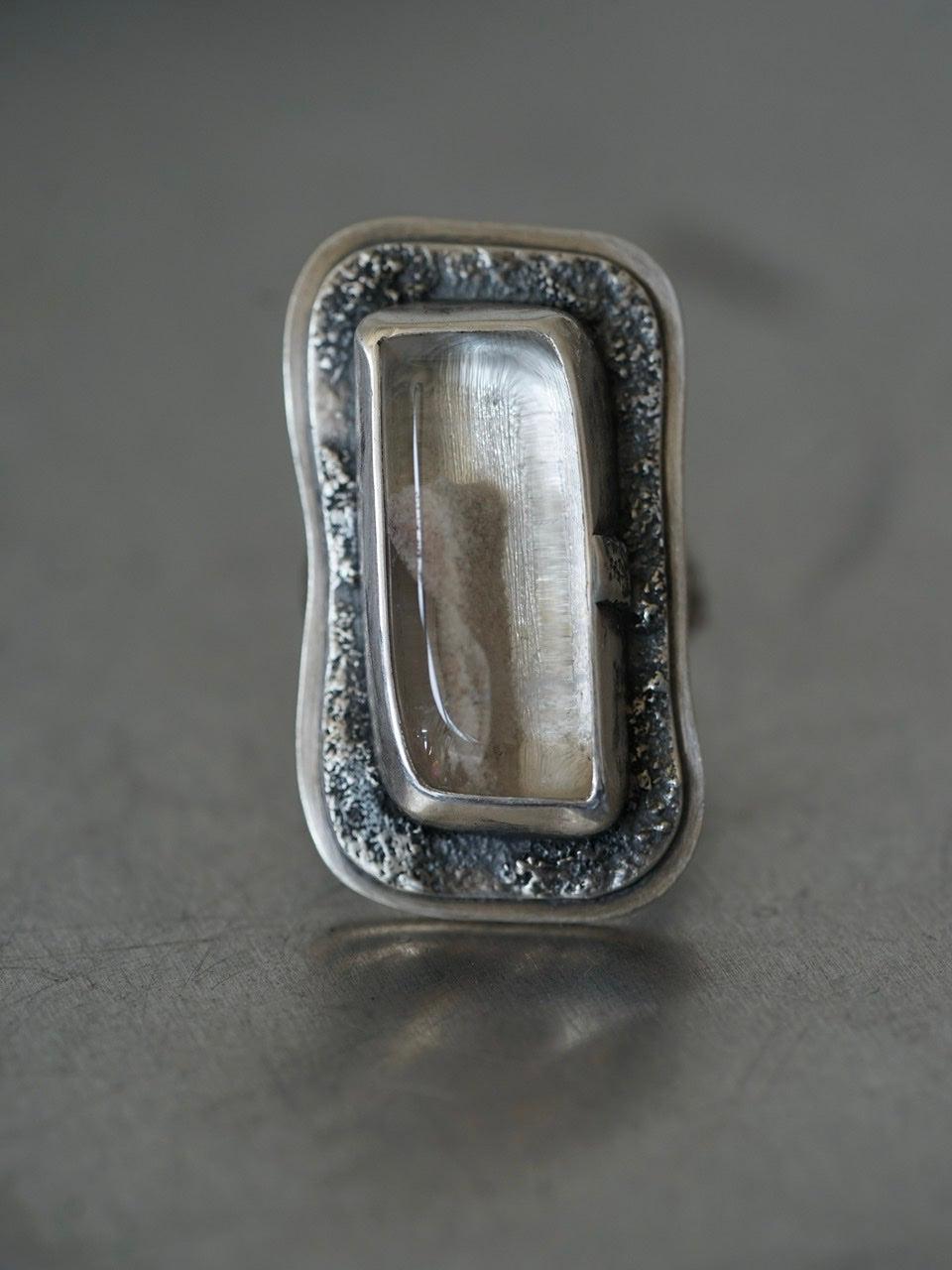 Phantom quartz mirror ring, size 7.5