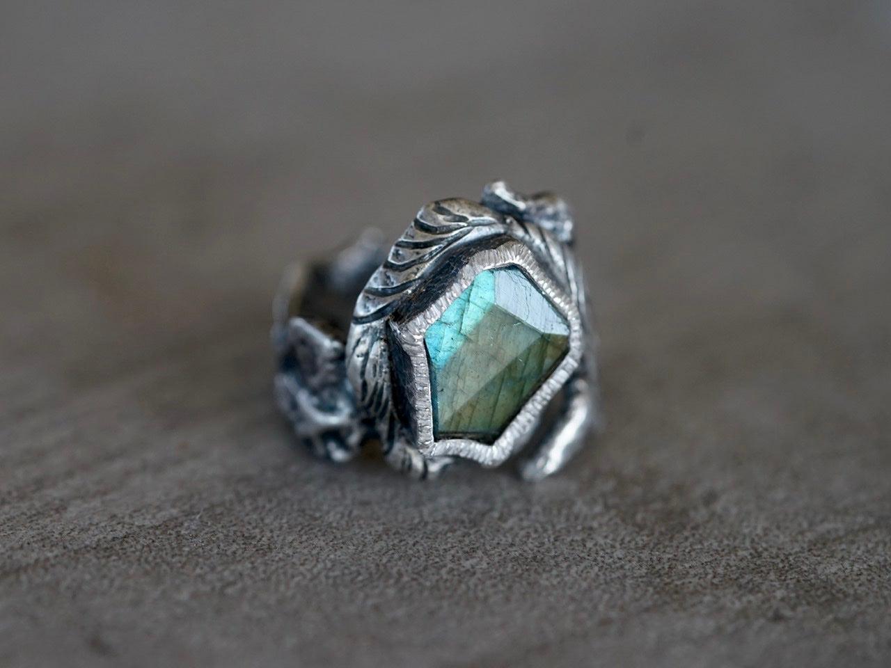 Labradorite statement ring, size 7.25