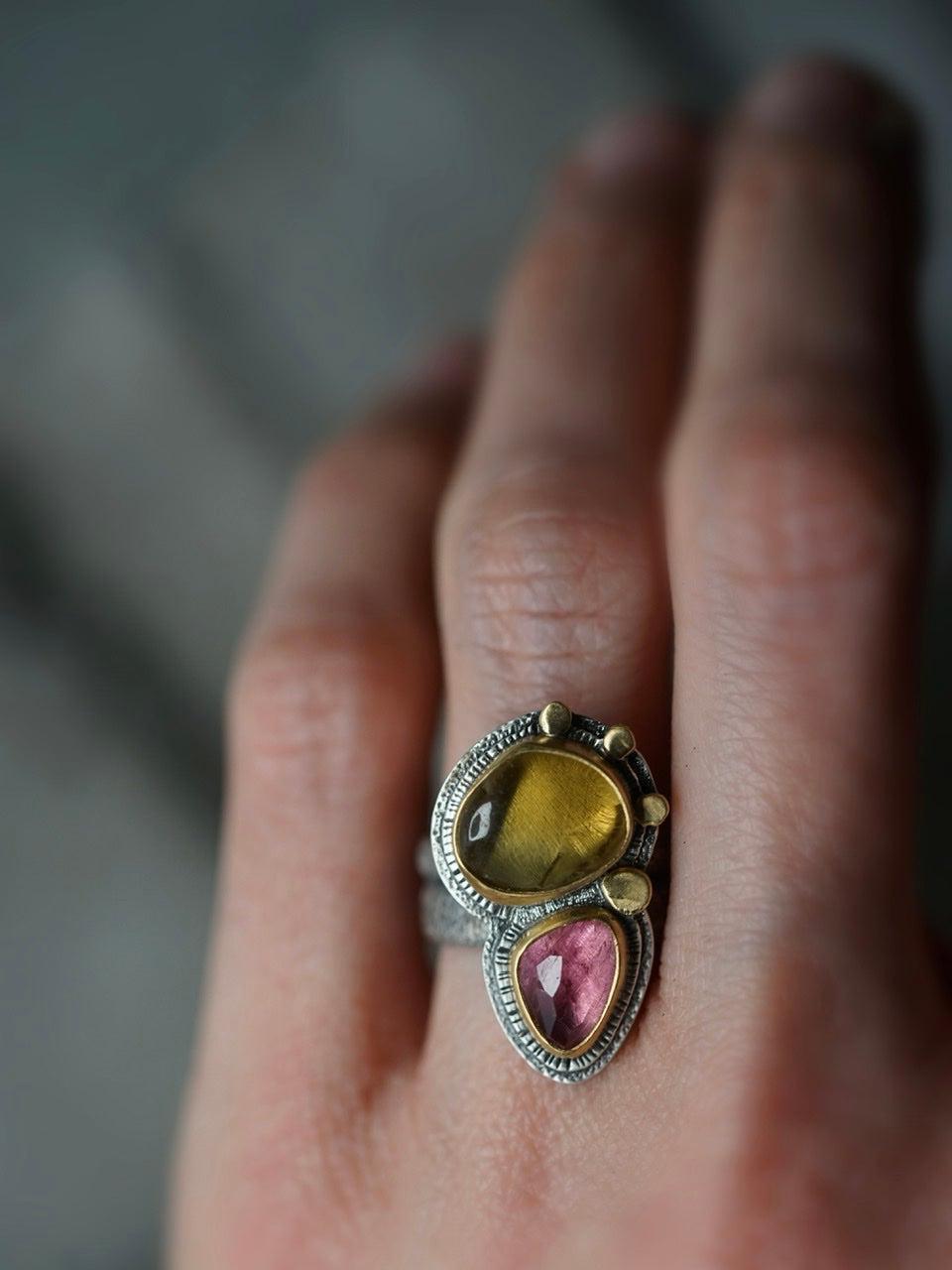 Unique tourmaline ring, size 6.5