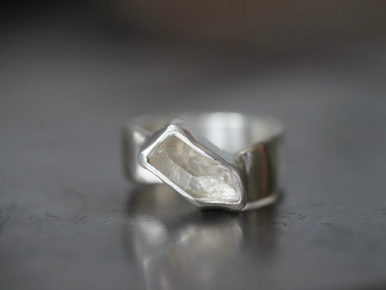 Natural crystal ring size 5.5