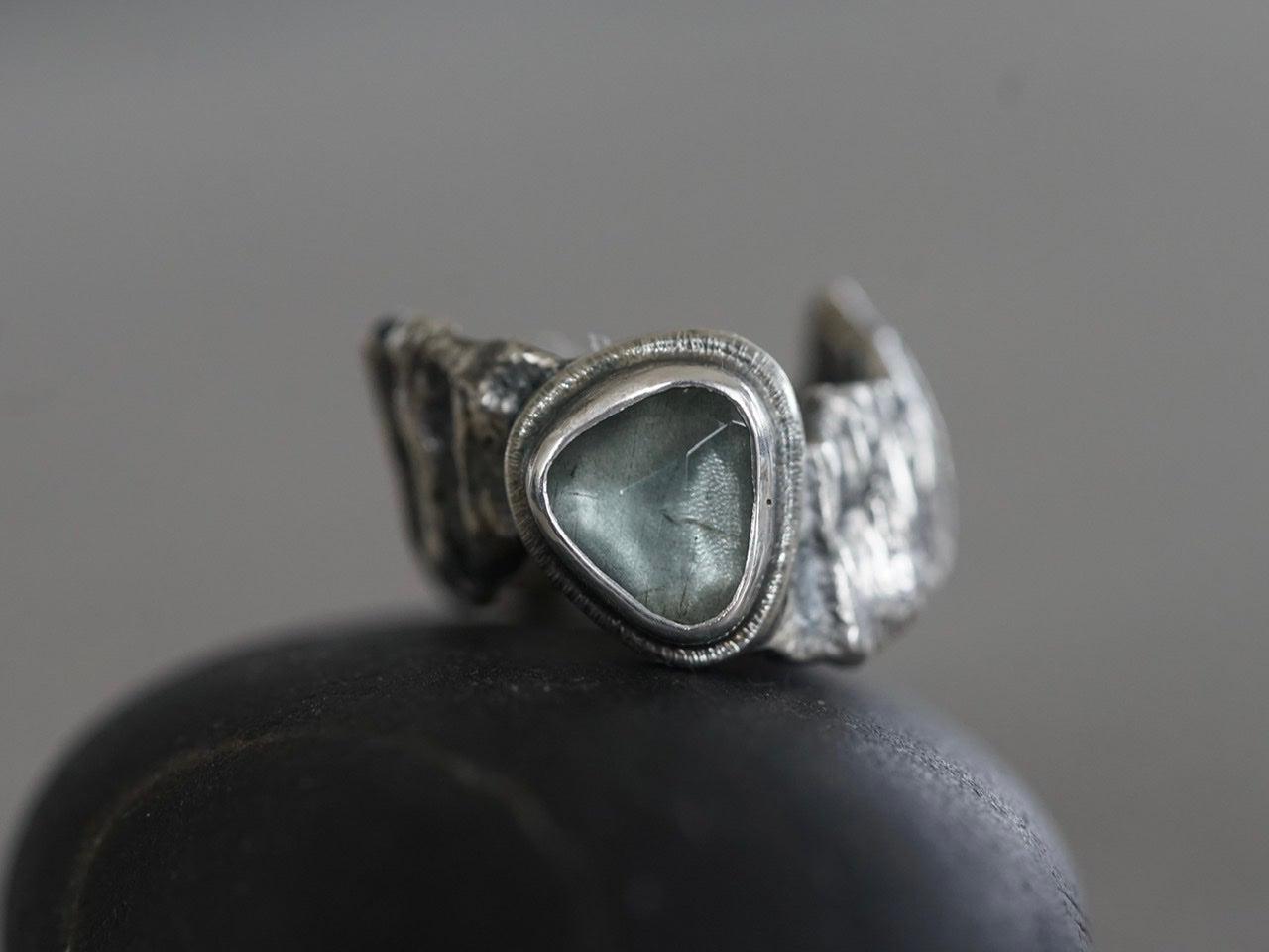 Aquamarine mermaid ring, size 8.5