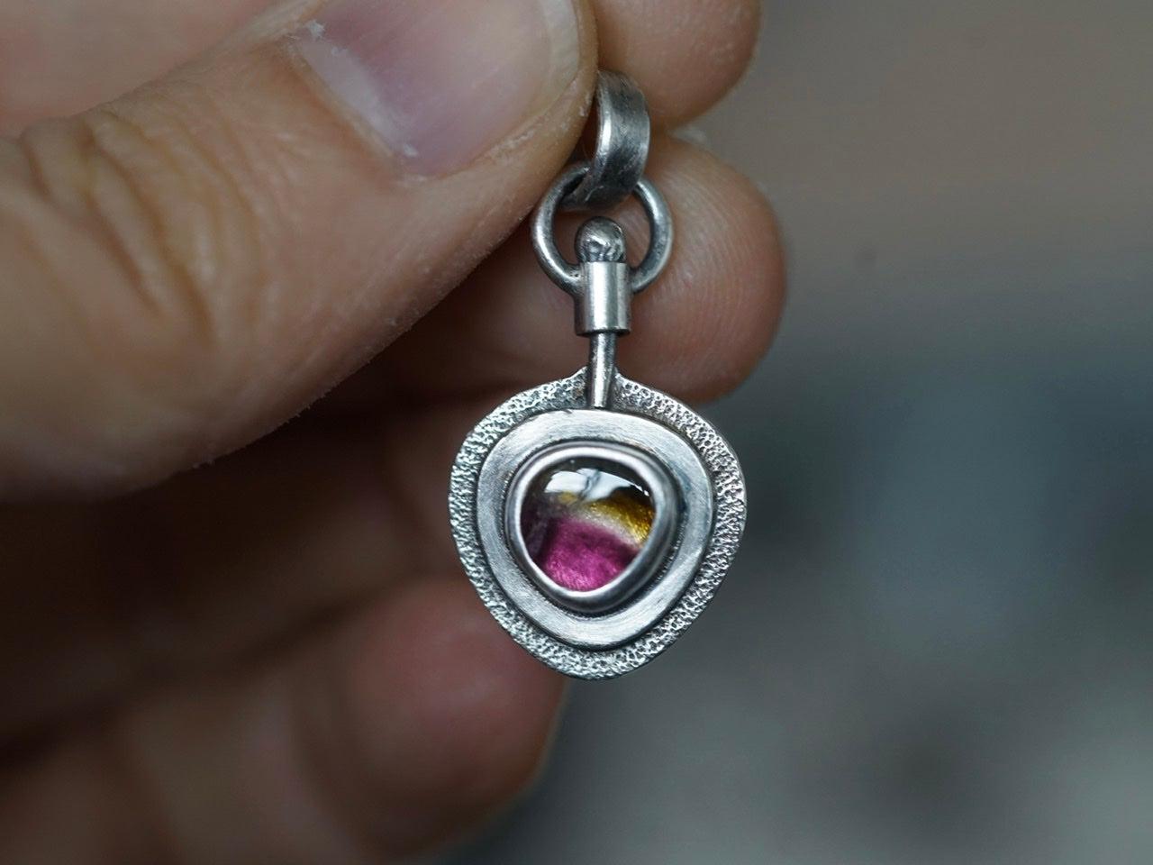 Two faced tourmaline pendant