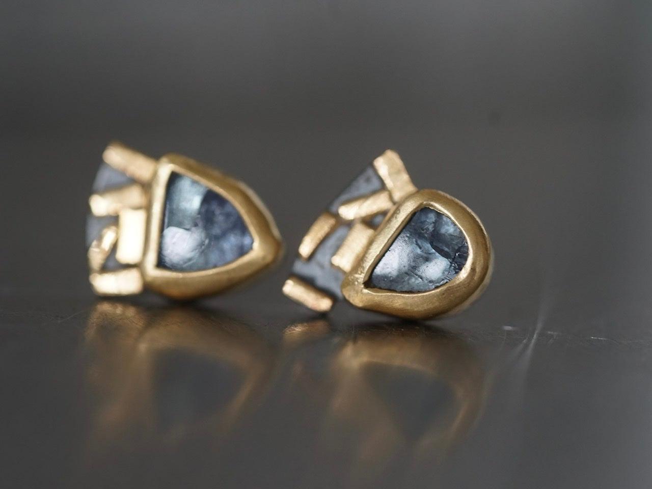 Tanzanite and 22k gold earrings