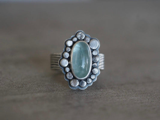 Aquamarine statement ring, size 6, little sister