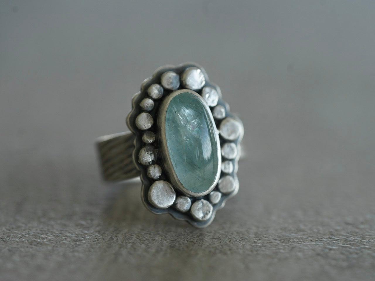 Aquamarine statement ring, size 6, little sister