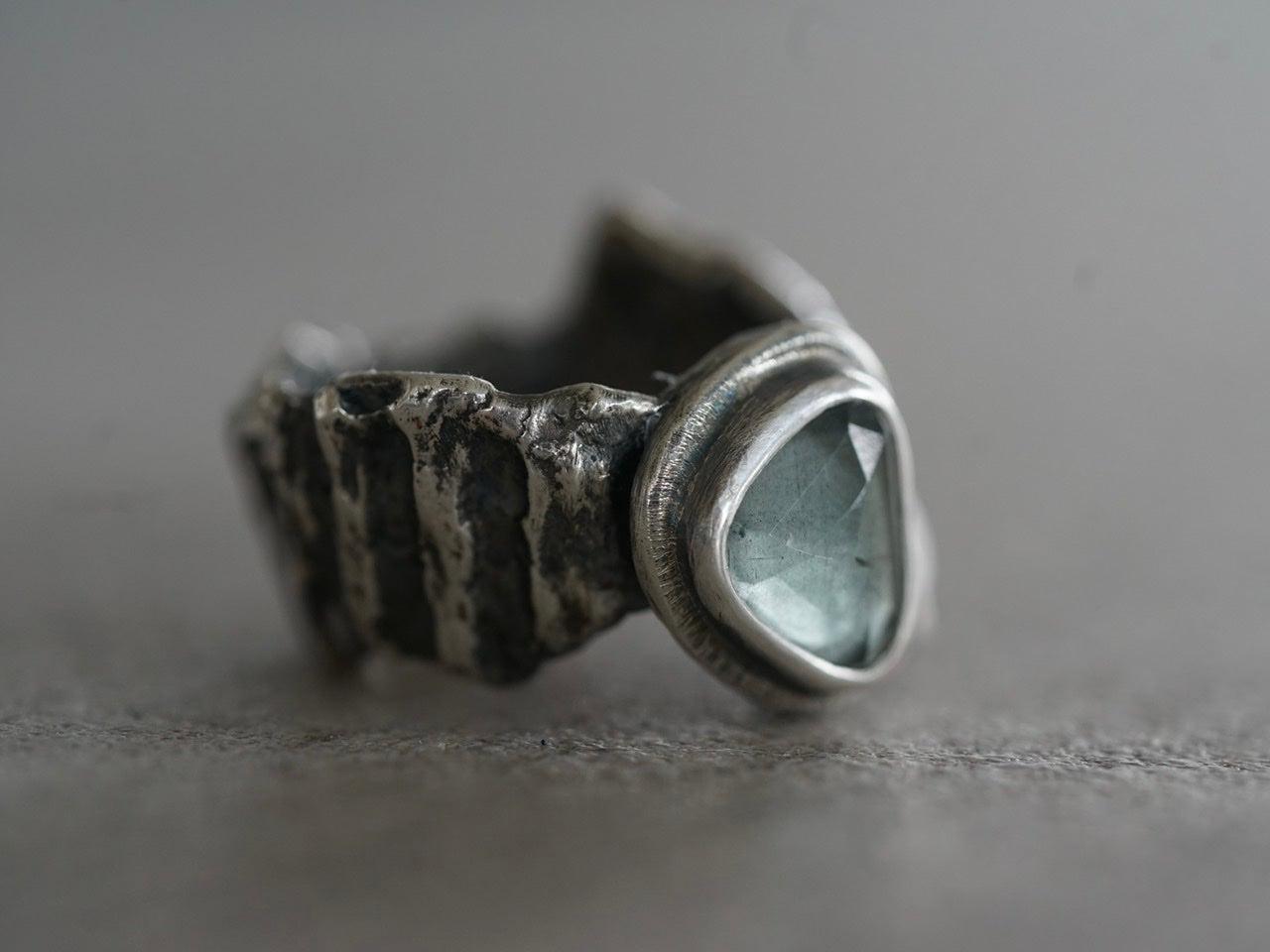 Aquamarine mermaid ring, size 8.5