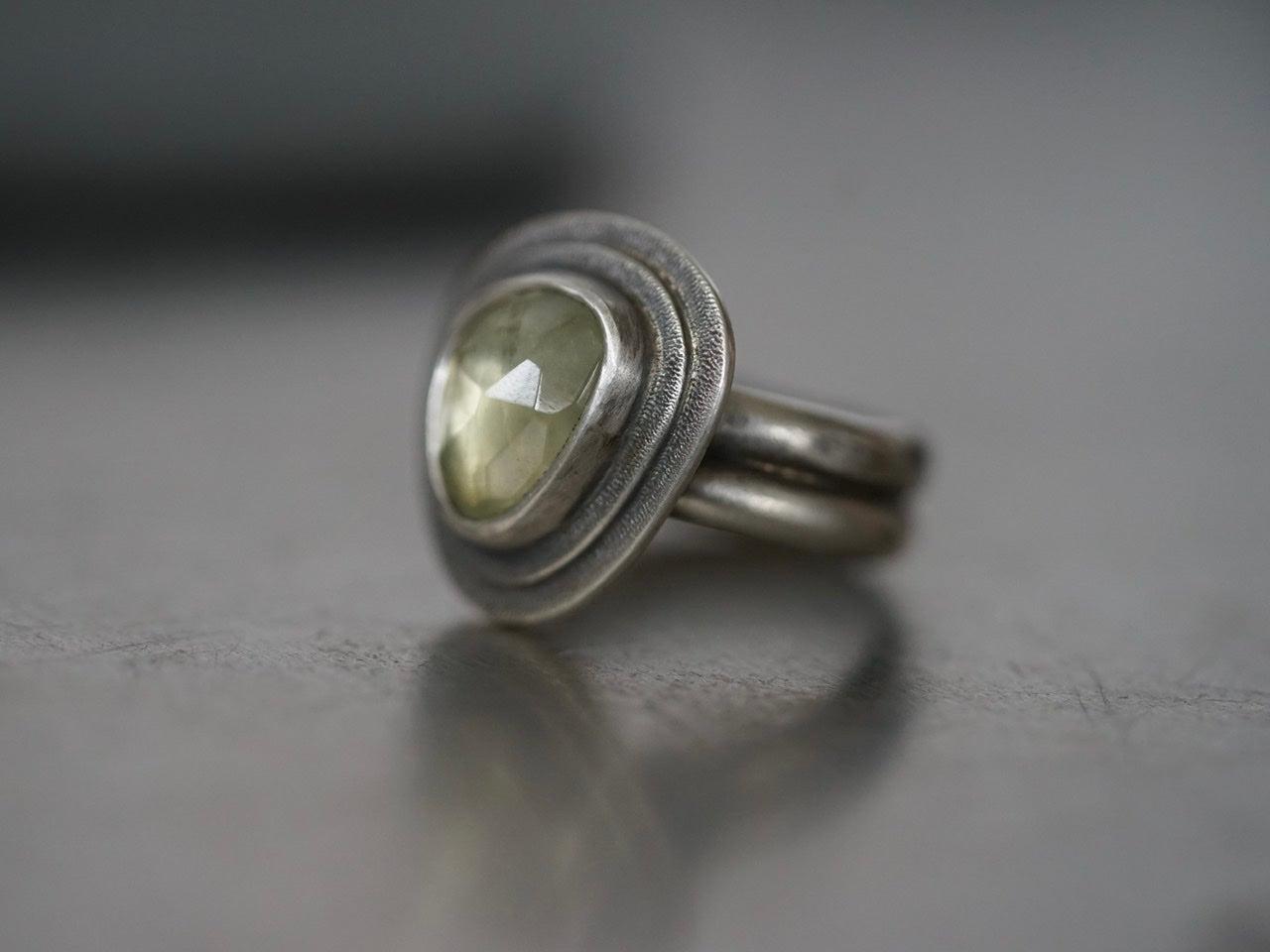 Prehnite ring, size 7