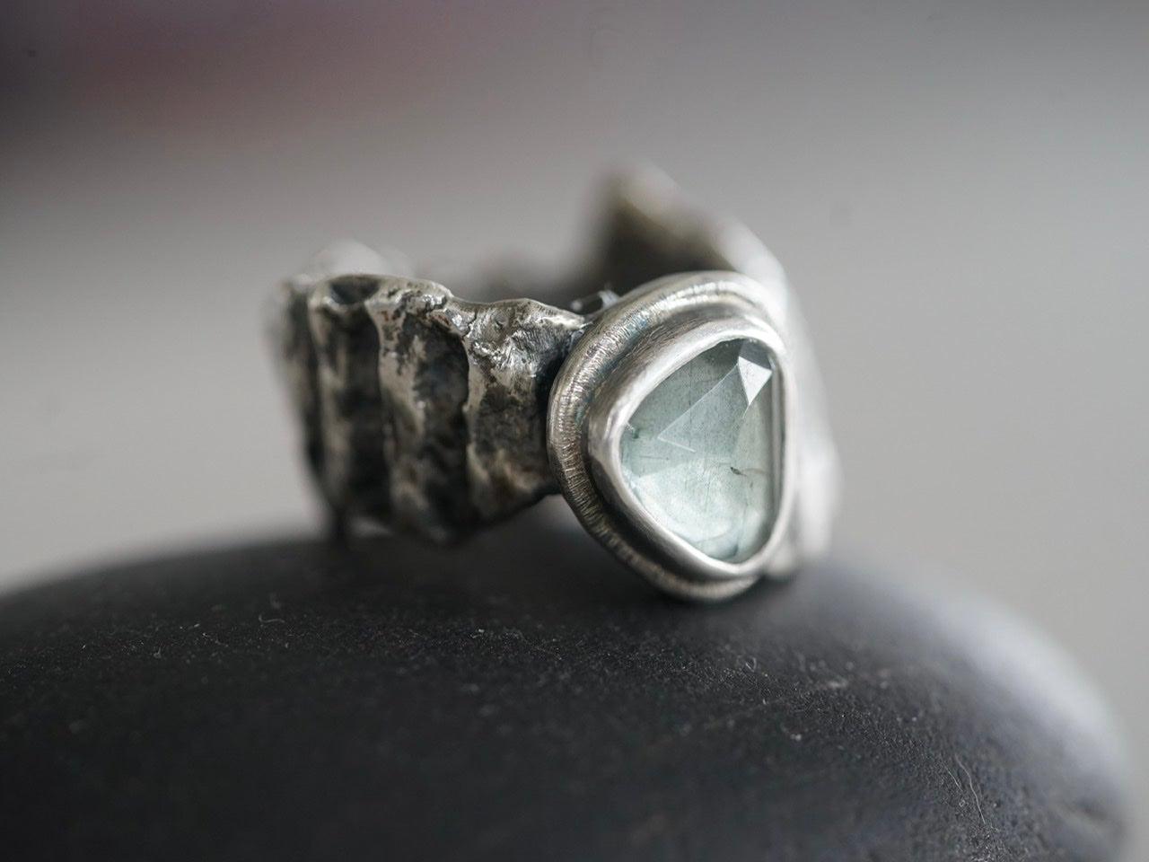 Aquamarine mermaid ring, size 8.5