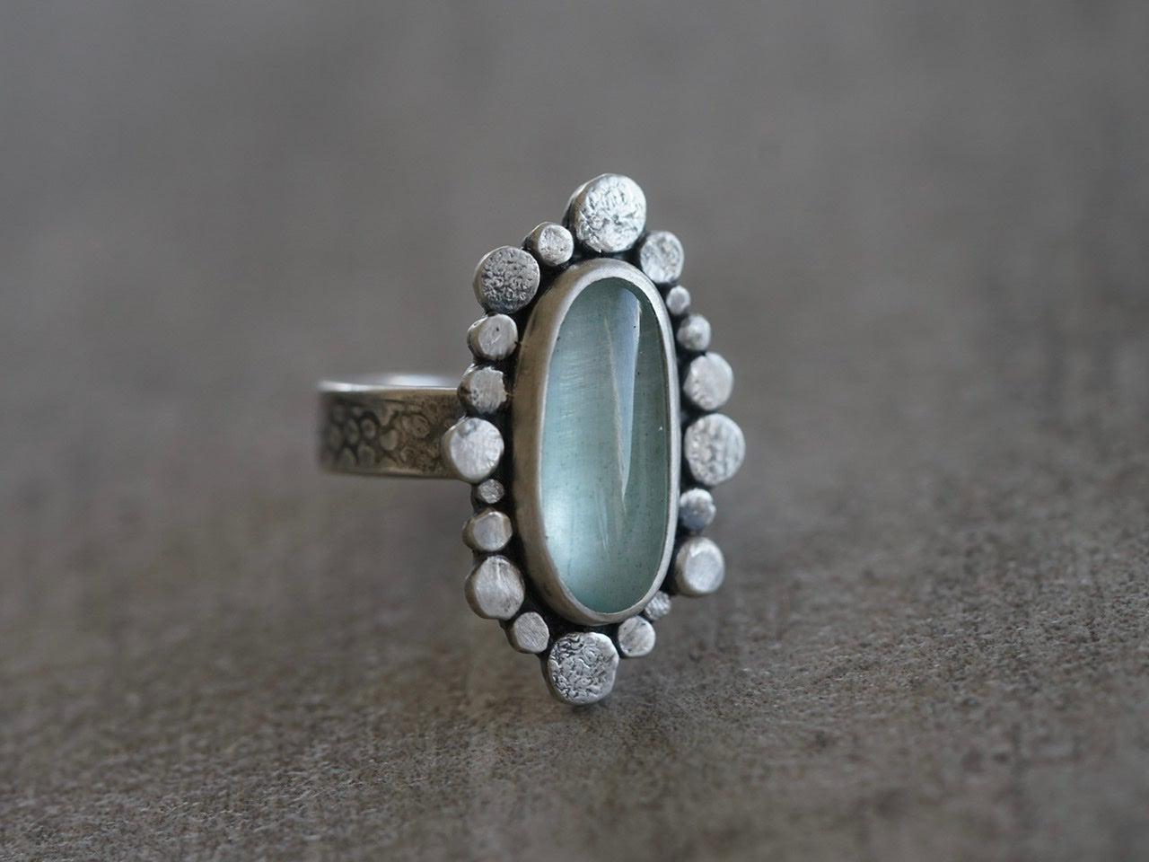 Aquamarine statement ring, size 8, big sister