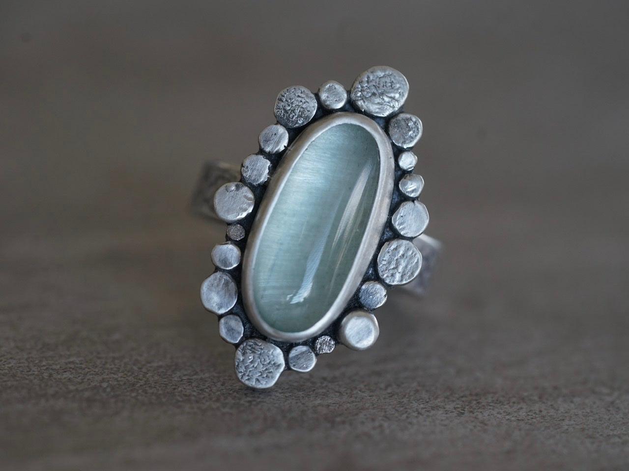 Aquamarine statement ring, size 8, big sister