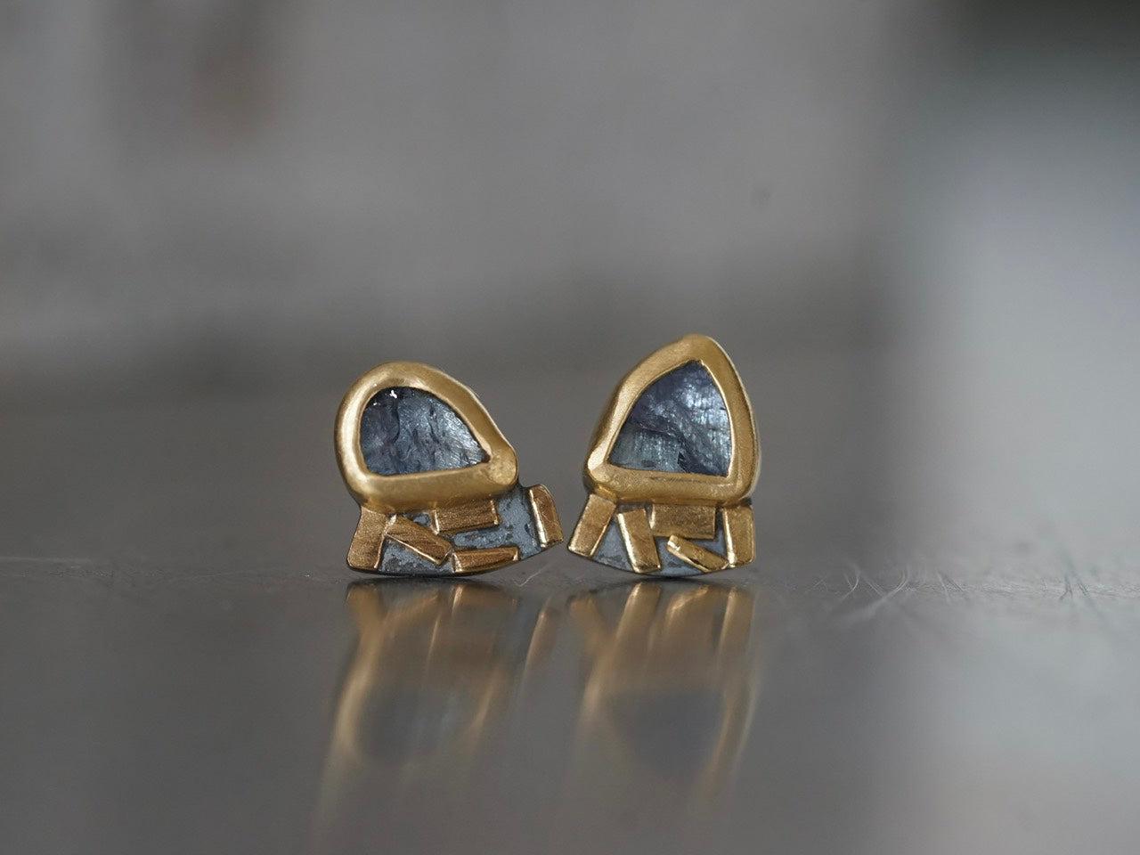 Tanzanite and 22k gold earrings