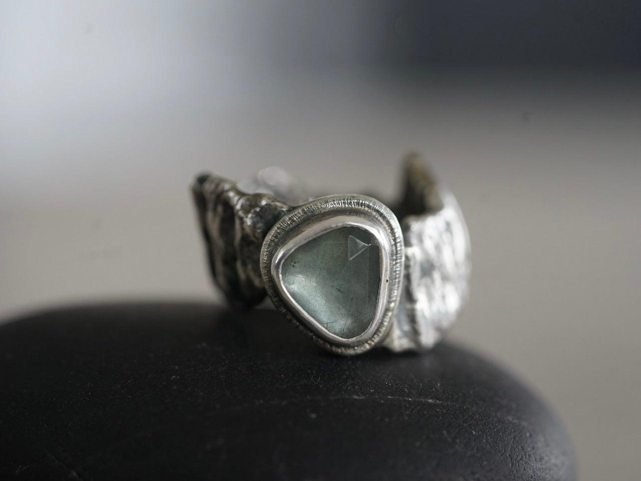 Aquamarine mermaid ring, size 8.5