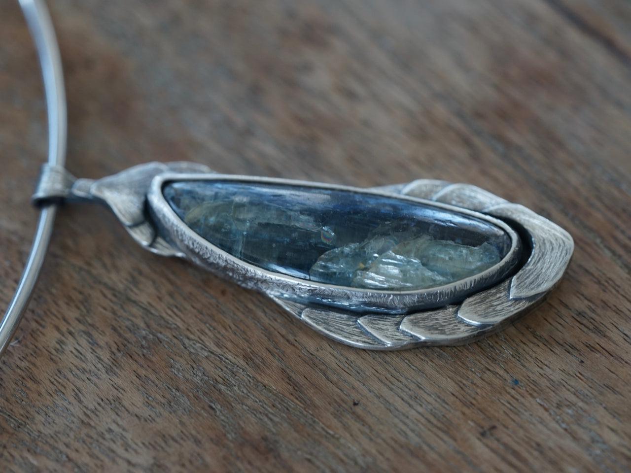 Kyanite layered statement pendant