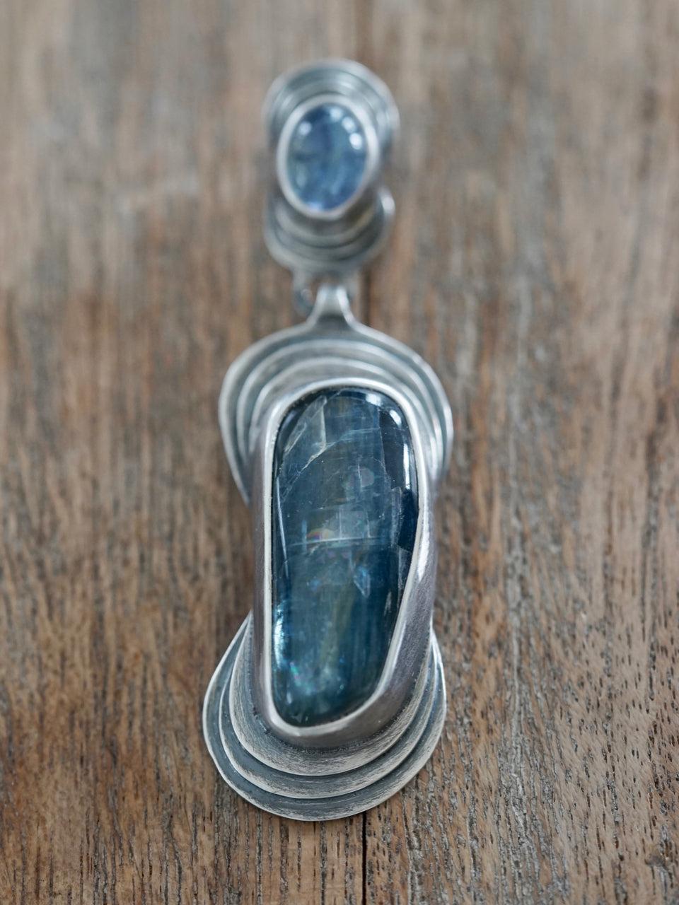 Kyanite and Tanzanite layered pendant
