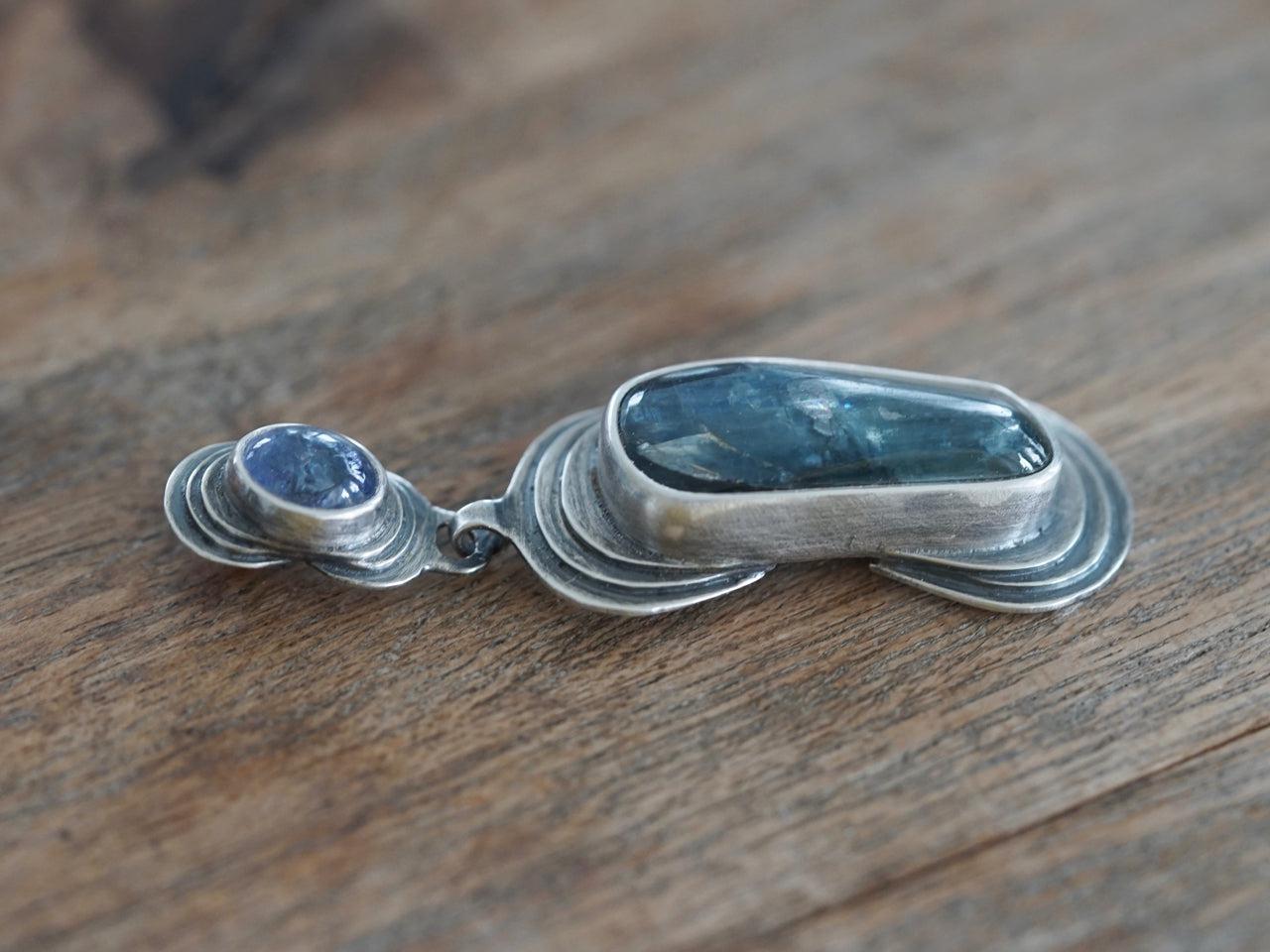 Kyanite and Tanzanite layered pendant