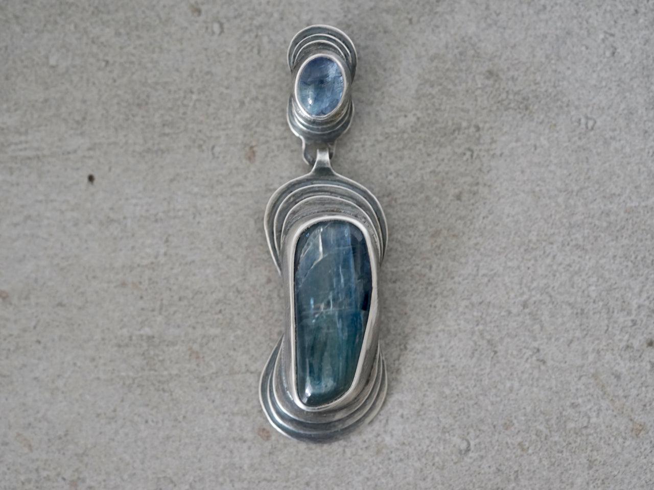 Kyanite and Tanzanite layered pendant