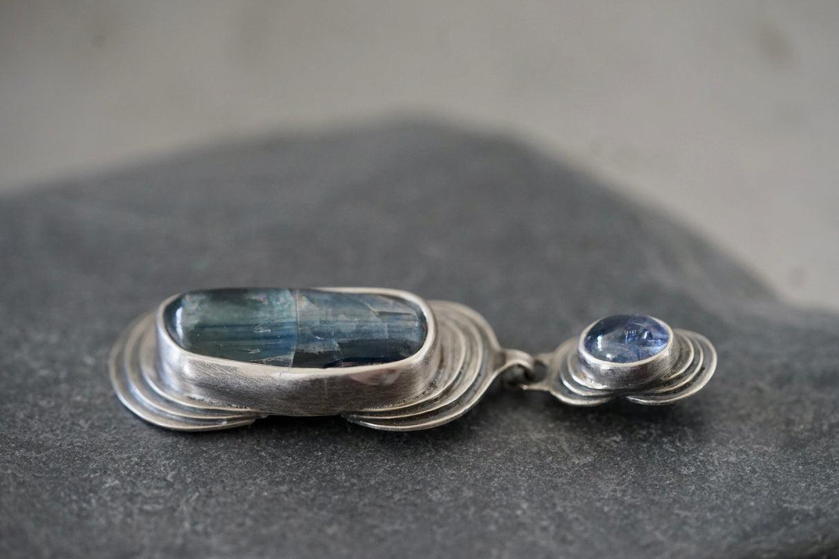 Kyanite and Tanzanite layered pendant