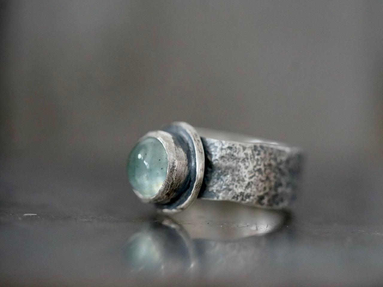 Brutalist aquamarine ring size 6.75