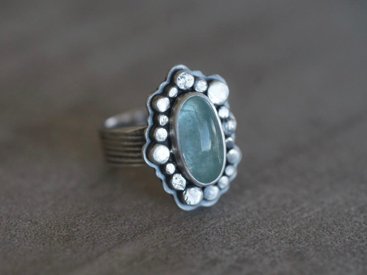 Aquamarine statement ring, size 6, little sister