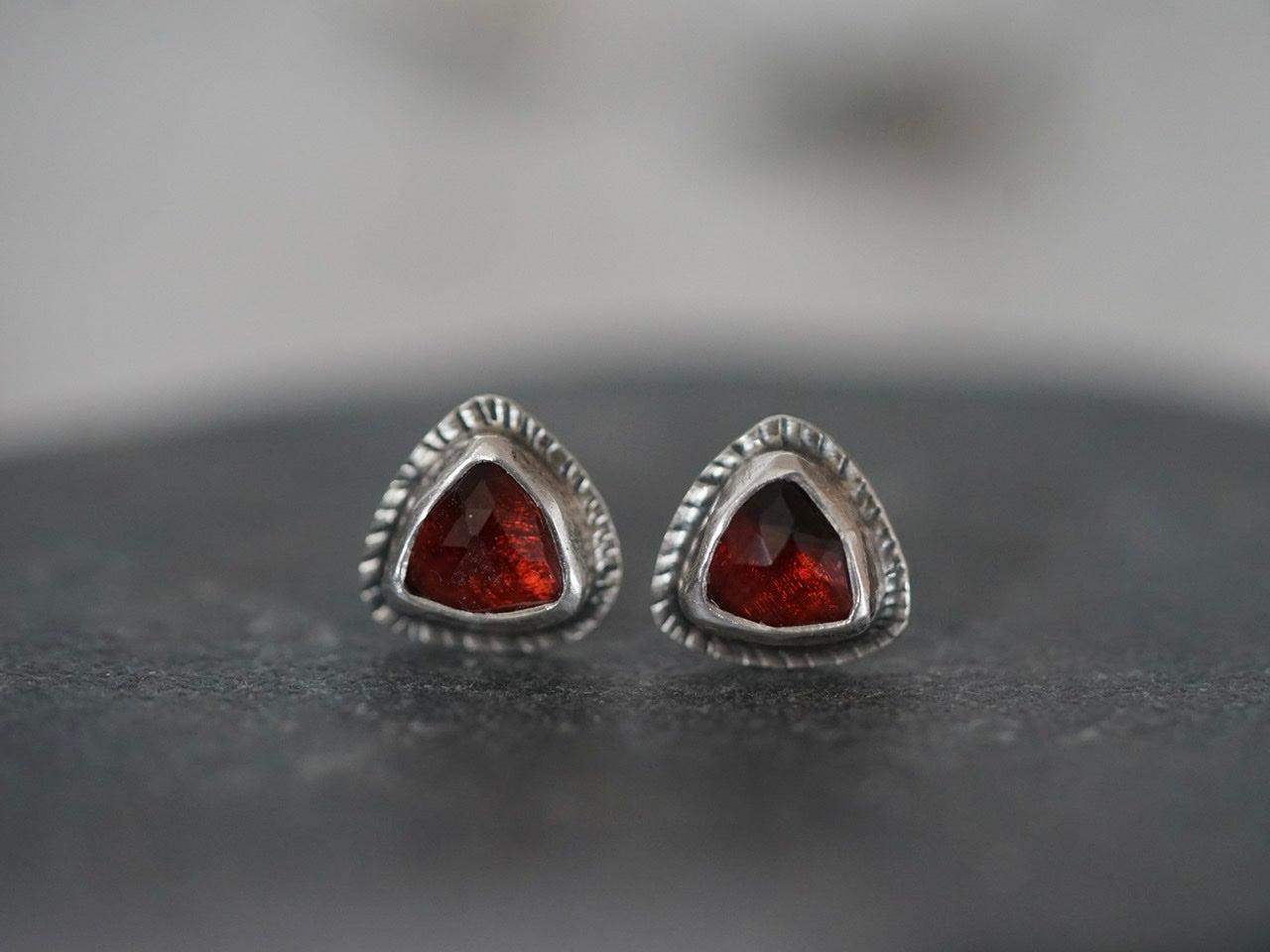 Little garnet post earrings