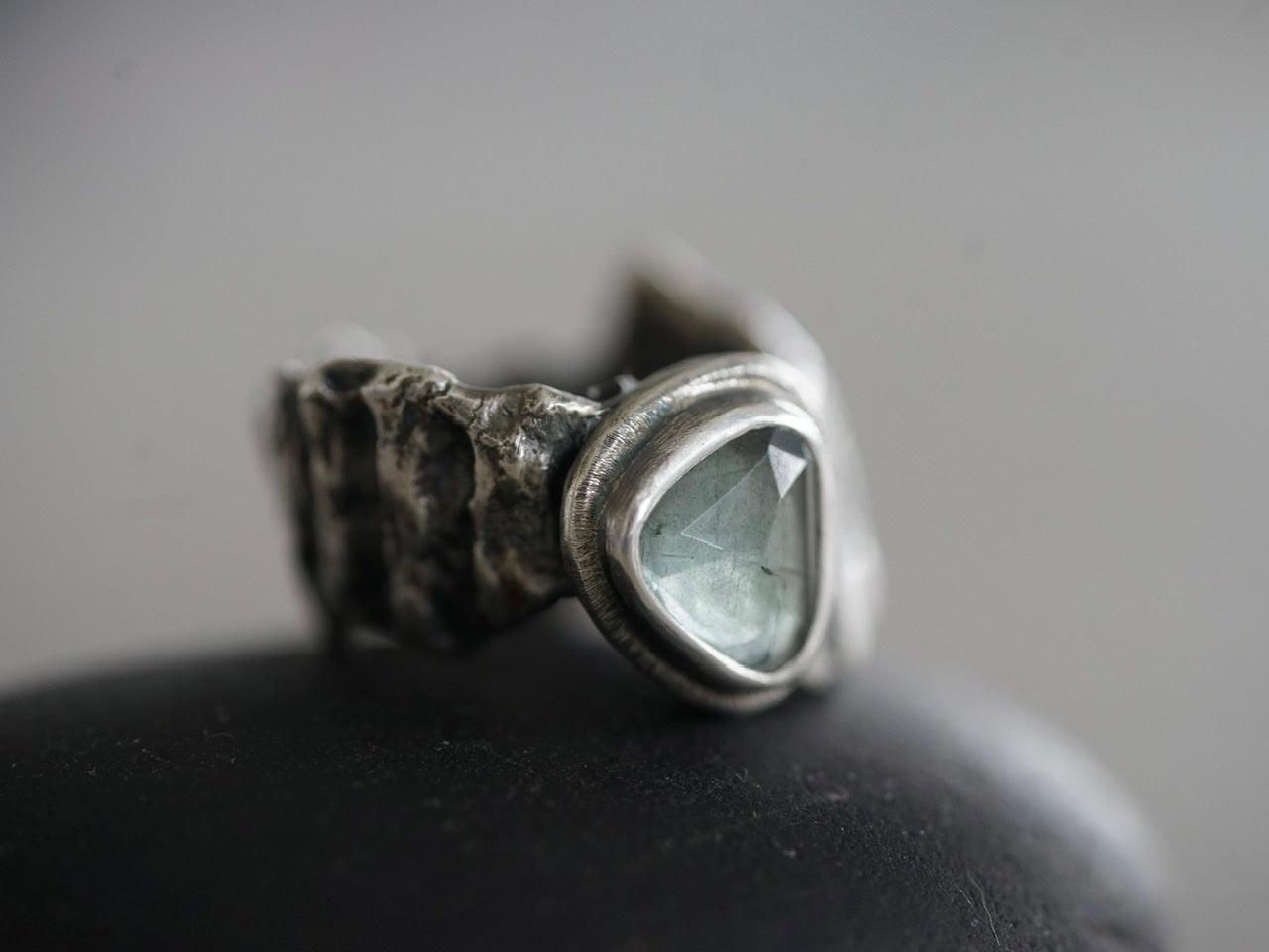 Aquamarine mermaid ring, size 8.5