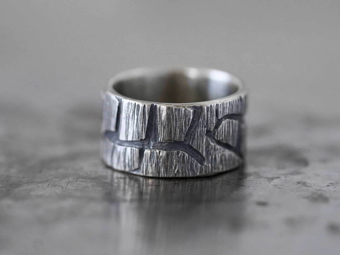 Sculptural sterling silver ring, size 9