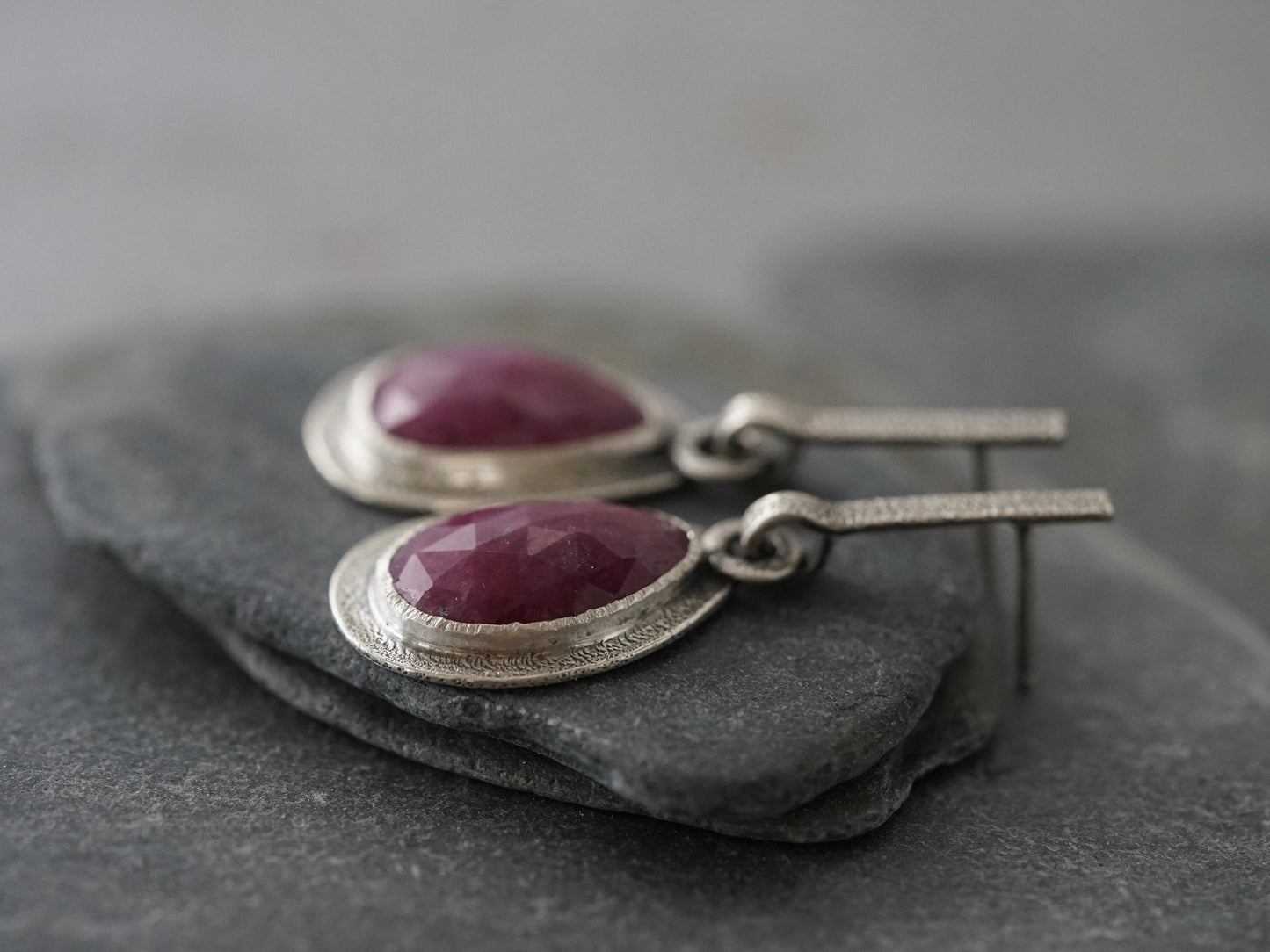 Red sapphire earrings