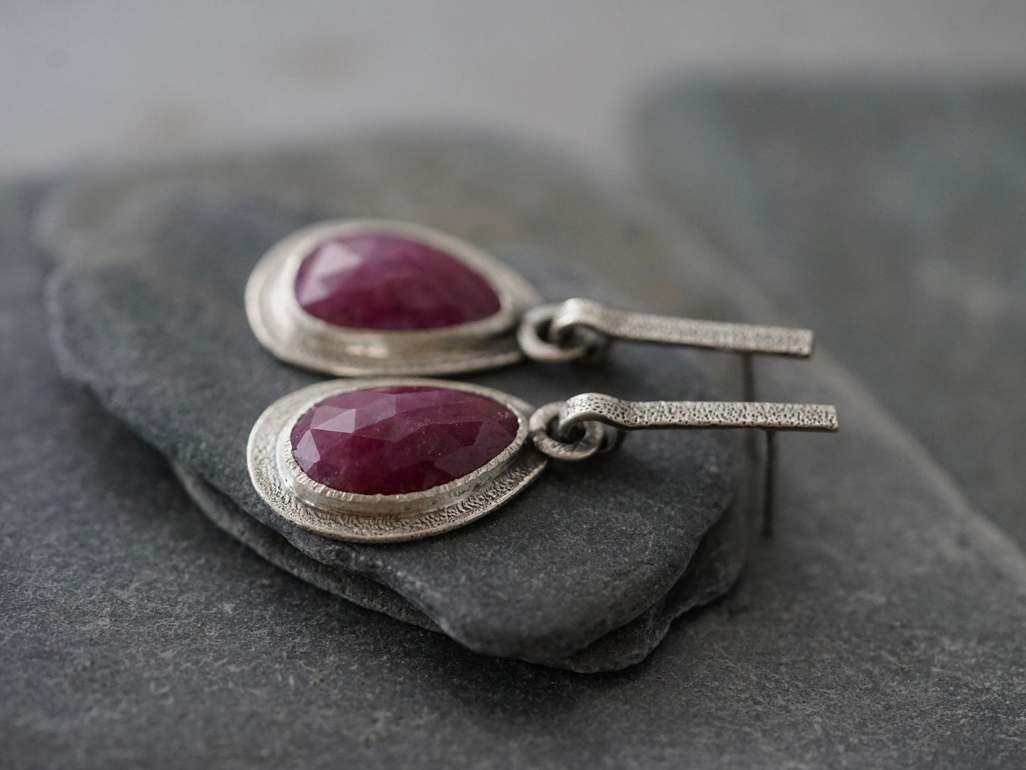 Red sapphire earrings