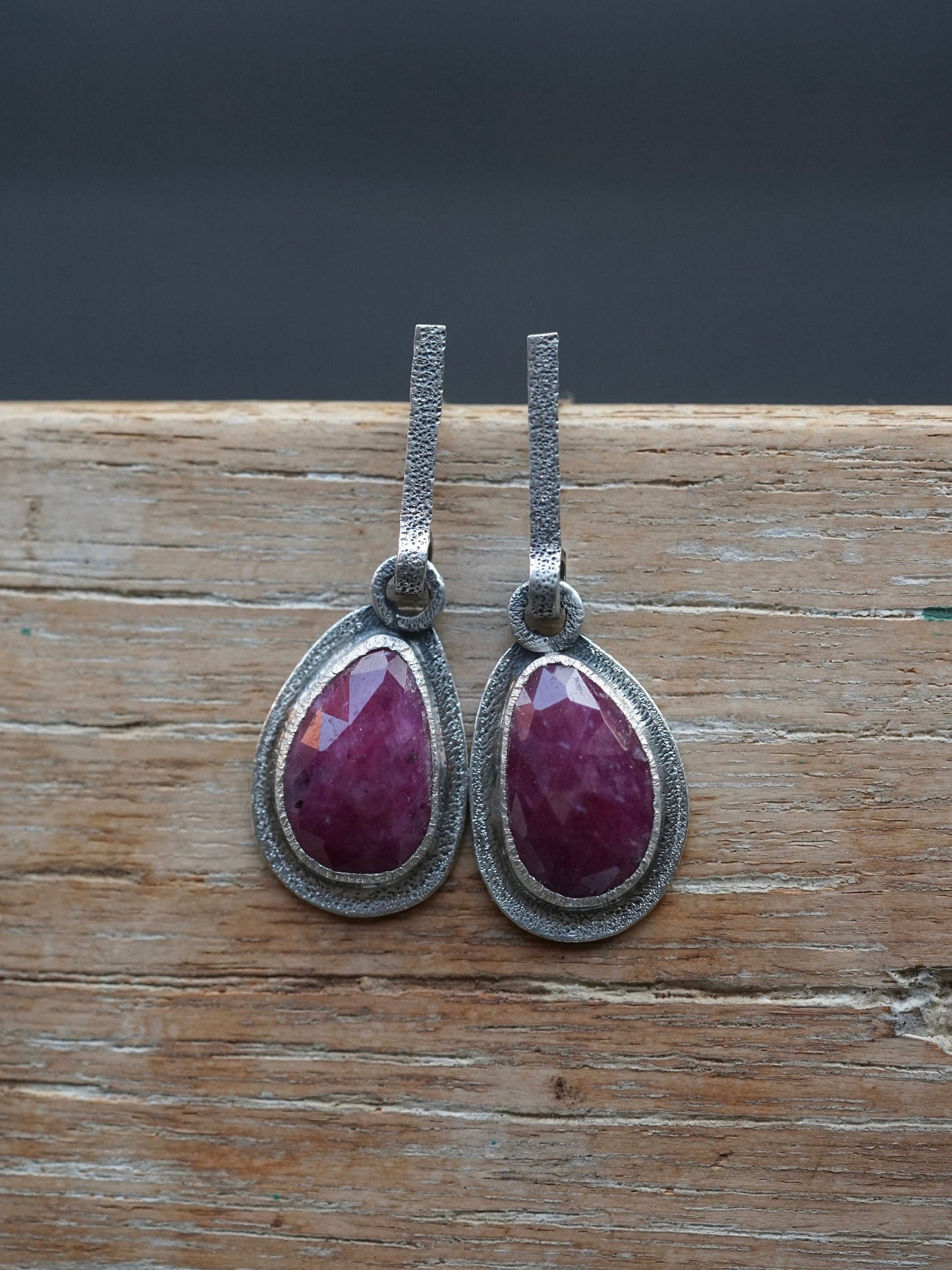 Red sapphire earrings