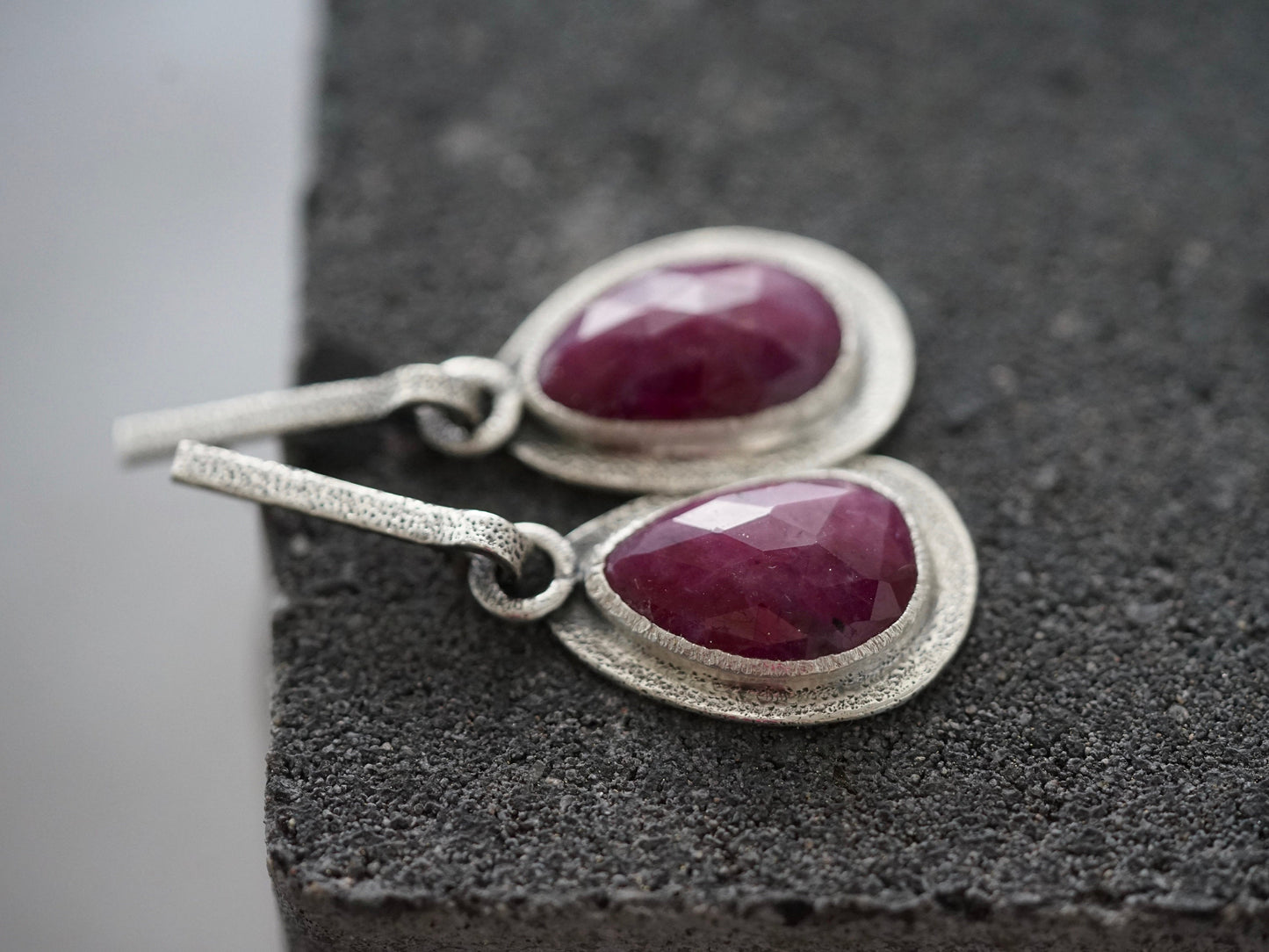 Red sapphire earrings